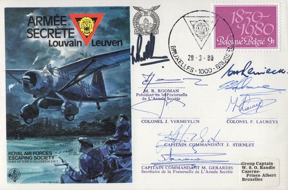 Lot 473: WW2 Belgian Resistance 'Secret Army' cover signed by...