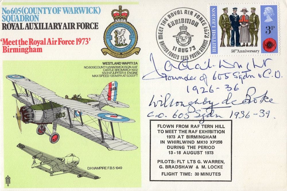 Lot 474: RAF No5 (County of Warwick) Squadron cover signed...