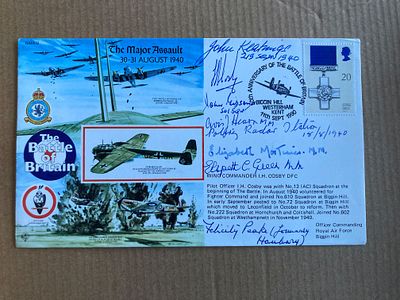 WW2 Battle of Britain 4 Female Military Medal winners 3 pilots rare signed cover. 50th ann The 
