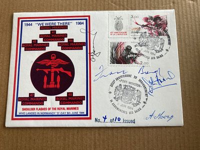 WW2 Ultra Rare D Day veterans inc John Howard signed Normandy cover No. 4 of 10. D-day Royal 