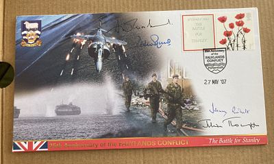 Falklands War senior commander signed Internetstamps official FDC 2007. Julian Thompson, John 
