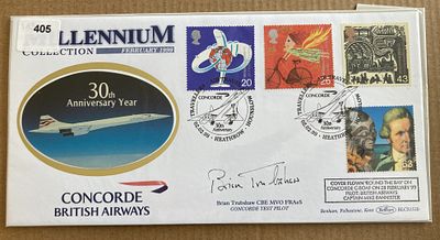 Brian Trubshaw Concorde Test Pilot signed Millennium official Benham Flown FDC Special on full 