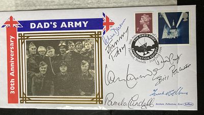 Dads Army Cast And Production Staff Signed Benham FDC Cover Signed BY 7. Clive Dunn (Cpl. 