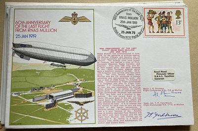 Great War RNAS Mullion Cover Signed J G Struthers, T York-Moore C9 10 Commanders. Navy Cover 