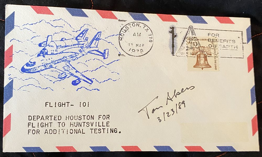 NASA Astronaut Colonel Tom Akers 3/23/89 signed Flight 101 Test FDC. Missions STS-41, STS-49 