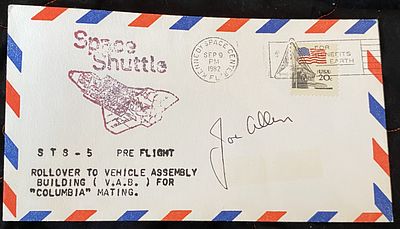 NASA Astronaut Joe Allen signed STS-5 Pre Flight Testing Sep 9 1982 FDC. Missions STS-5 and 