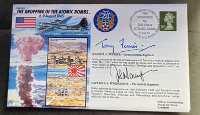WW2 Major R.A. Ferrier and Capt J.A. Scrimgeour signed JS/50/45/15 The Dropping of the Atomic 