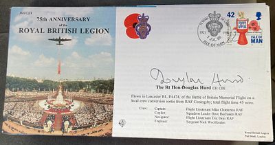 RAF the Rt Hon Douglas Hurd signed JS(CC)15 75th Ann of the Royal British Legion 1 Jul 96 RAF 