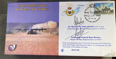 RAF Air Marshal Sir John Cheshire and Lt General Rene Hoeben signed JS(CC)18 Golden Jubilee of 