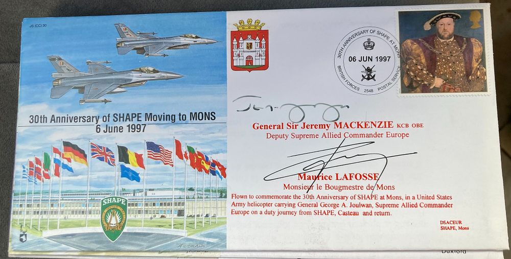 RAF General Sir Jeremy MacKenzie and Maurice Lafosse signed JS(CC)30 30th ann of Shape Moving 