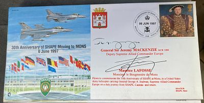 RAF General Sir Jeremy MacKenzie and Maurice Lafosse signed JS(CC)30 30th ann of Shape Moving 