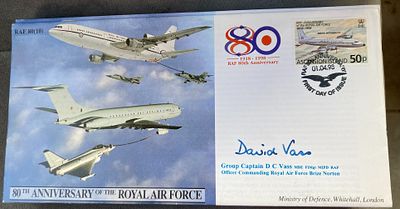 RAF Grp Captain David C Vass signed JS(CC)50 RAF 80(10) 80th ann of the RAF 01.04.98 RAF FDC. 