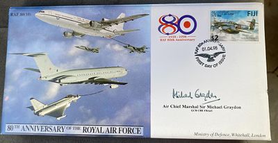 RAF Air Chief Marshal Sir Michael Graydon signed JS(CC)50 RAF 80(10) 80th ann of the RAF 