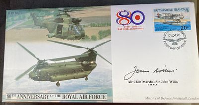 RAF Air Chief Marshal Sir John Willis signed JS(CC)47 RAF 80(7) 80th ann of the RAF 01.04.98 