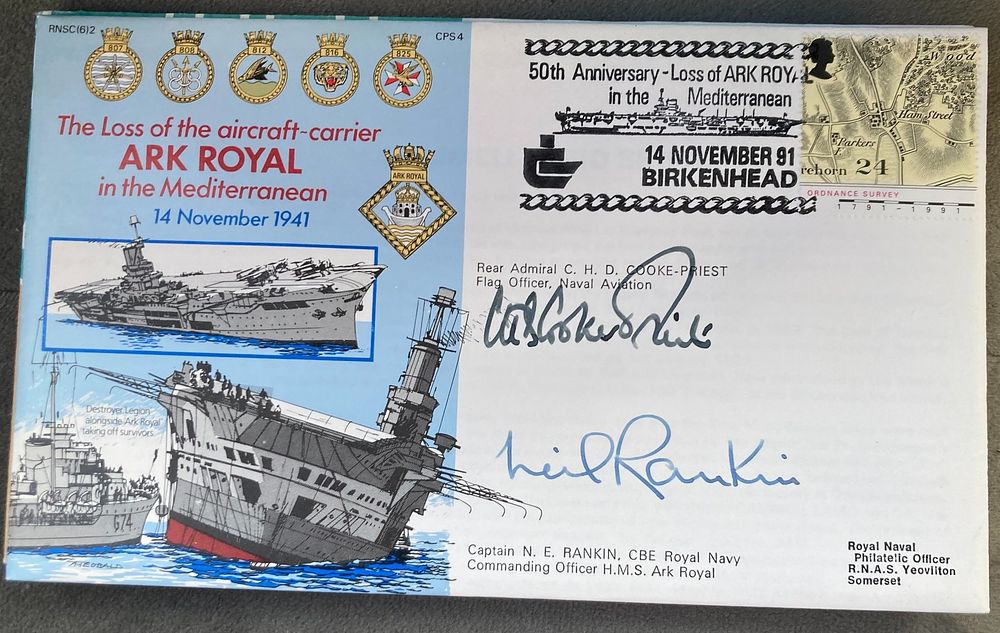 Royal Navy R/Ad C.H.D. Cooke-Priest and Capt N.E. Rankin signed RNSC(6)2 The Loss of the Ark 