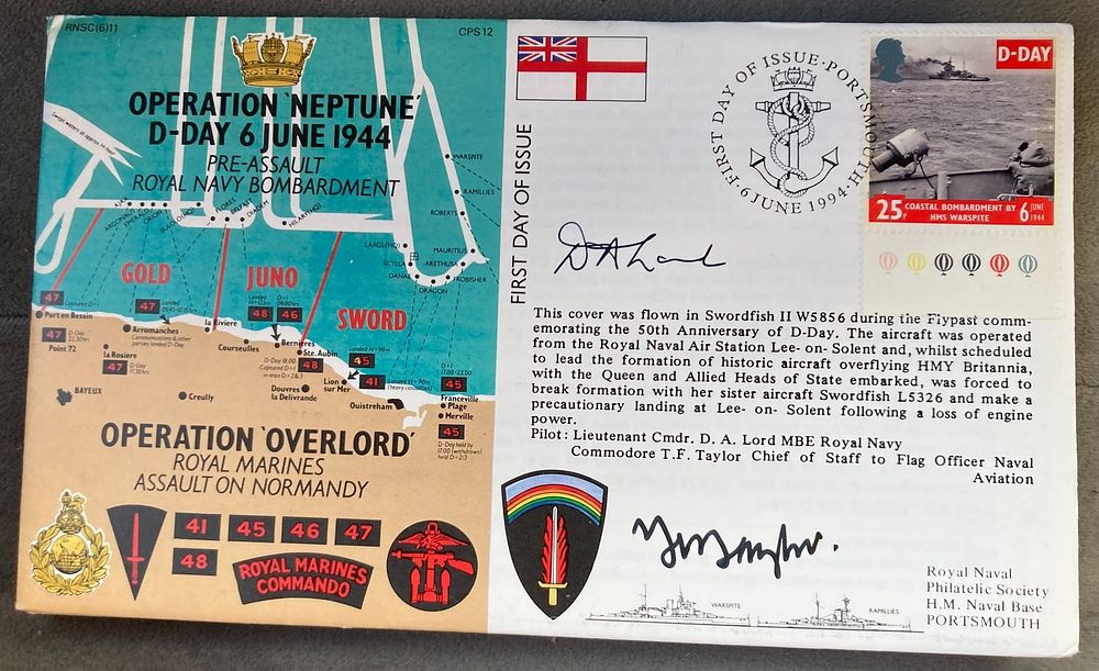 Royal Navy Cmdr D.A. Lord and Cmdre T.F. Taylor signed RNSC(6)11 Operation Neptune and 