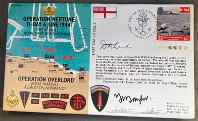 Royal Navy Cmdr D.A. Lord and Cmdre T.F. Taylor signed RNSC(6)11 Operation Neptune and 