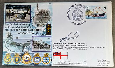 Royal Navy WW2 PO Ian Beard signed RNSC(6)3 50th ann of the Institution of the Fleet Air Arm's 