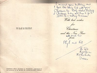 Phyl and Kit signed Christmas card.