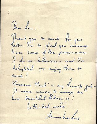 Anneka Rice ALS with original mailing envelope.