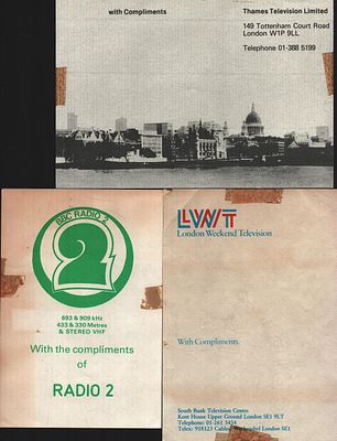Radio 2 theme compliment slip collection. 3 in total.