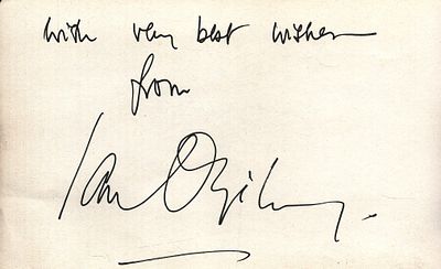 Ian Ogilvy signed large album page.