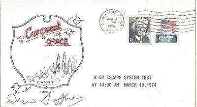Astronaut F. Drew Gaffney signed Conquest of Space FDC PM Alamogordo, NM PG310 Mar 14 PM 1974.