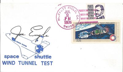Astronaut Joe Engle signed Space Shuttle Wind Tunnel Test FDC PM Moffett Field , CA Jul 2 PM 