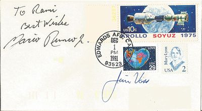 Astronaut Jim Voss signed envelope PM Edwards AFB CASTA Dec 1 PM 1991 93523.