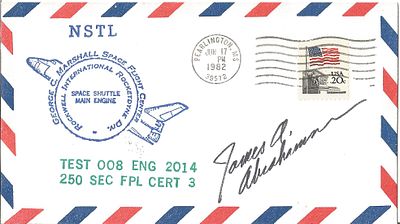 Astronaut James A Abrahamson signed NSTL Space Shuttle FDC PM Pearlington Jun 17 PM 1982 39572.