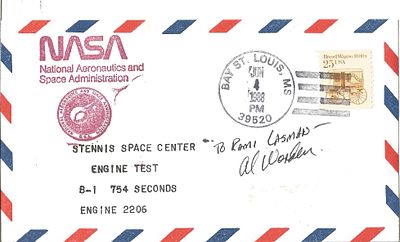 Astronaut Al Worden signed NASA Stennis Space Center FDC PM Bay St Louis Jun 4 1988 PM 39520.