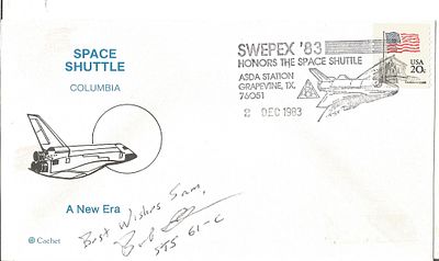 Astronaur Bob Cencker signed Space Shuttle Columbia A New Era FDI PM SWEPEX 83 Honors The Space 