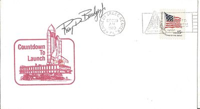 Astronaut Roy D Bridges signed Space Shuttle Countdown to Launch FDC PM Kennedy Space Center FL 