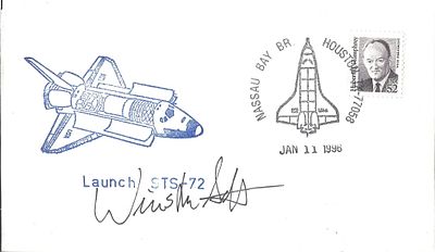 Astronaur Winston Scott signed Space Shuttle Launch STS-72 Envelope PM Nassau Bay BR Houston TX 