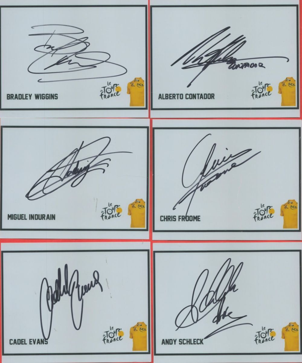 Lot 59: Cycling Tour De France collection 6 fantastic signatures...