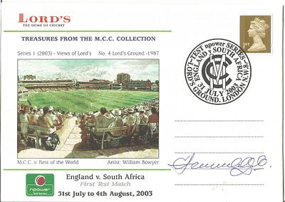 H Gibbs signed Lords series 31/7/2003 FDC.