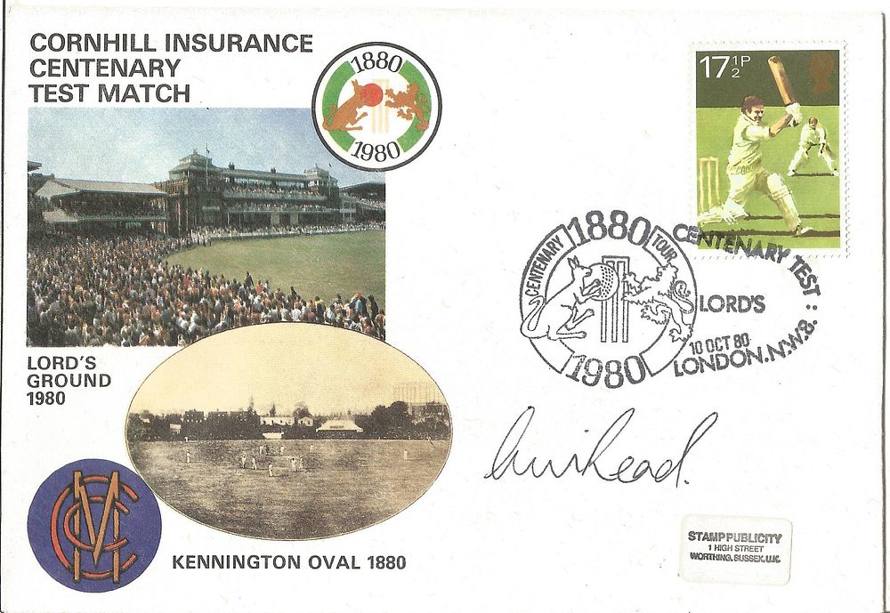 Chris Read signed Cornhill centenary test 10/10/1980 FDC.