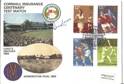 Tony Lewis signed Cornhill centenary test 10/10/1980 FDC.