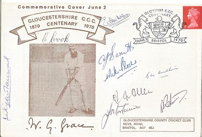 Multi signed Gloucester centenary FDC. Signed by 9. Includes Barnett, allen and more. 2/6/1970.