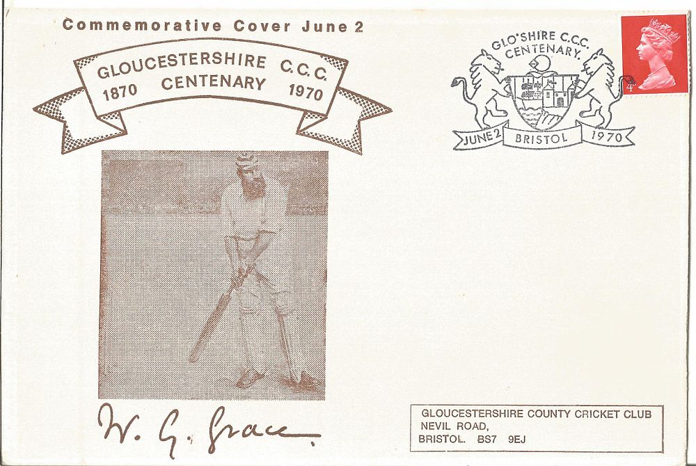 UNSIGNED Gloucester centenary FDC. 2/6/1970 Bristol.