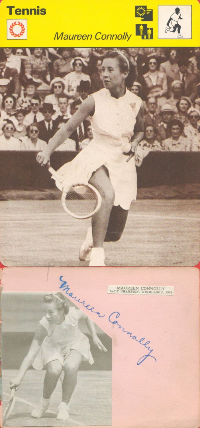 Lot 70: Tennis Maureen Connolly signed 5x4 album page and...