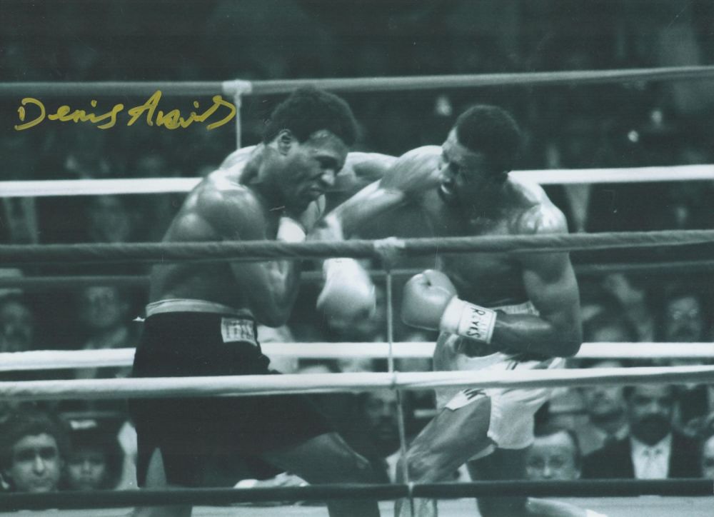 Lot 88: Boxing Dennis Andries signed 16x12 black and white...