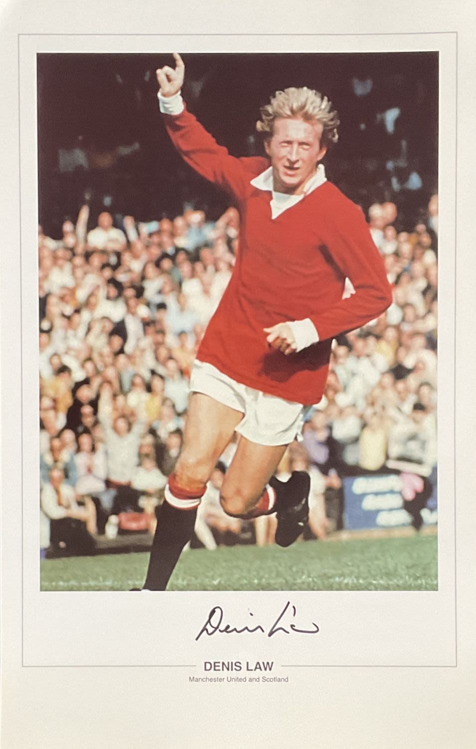 Lot 95: Football Denis Law signed 20x12 colour print pictured...