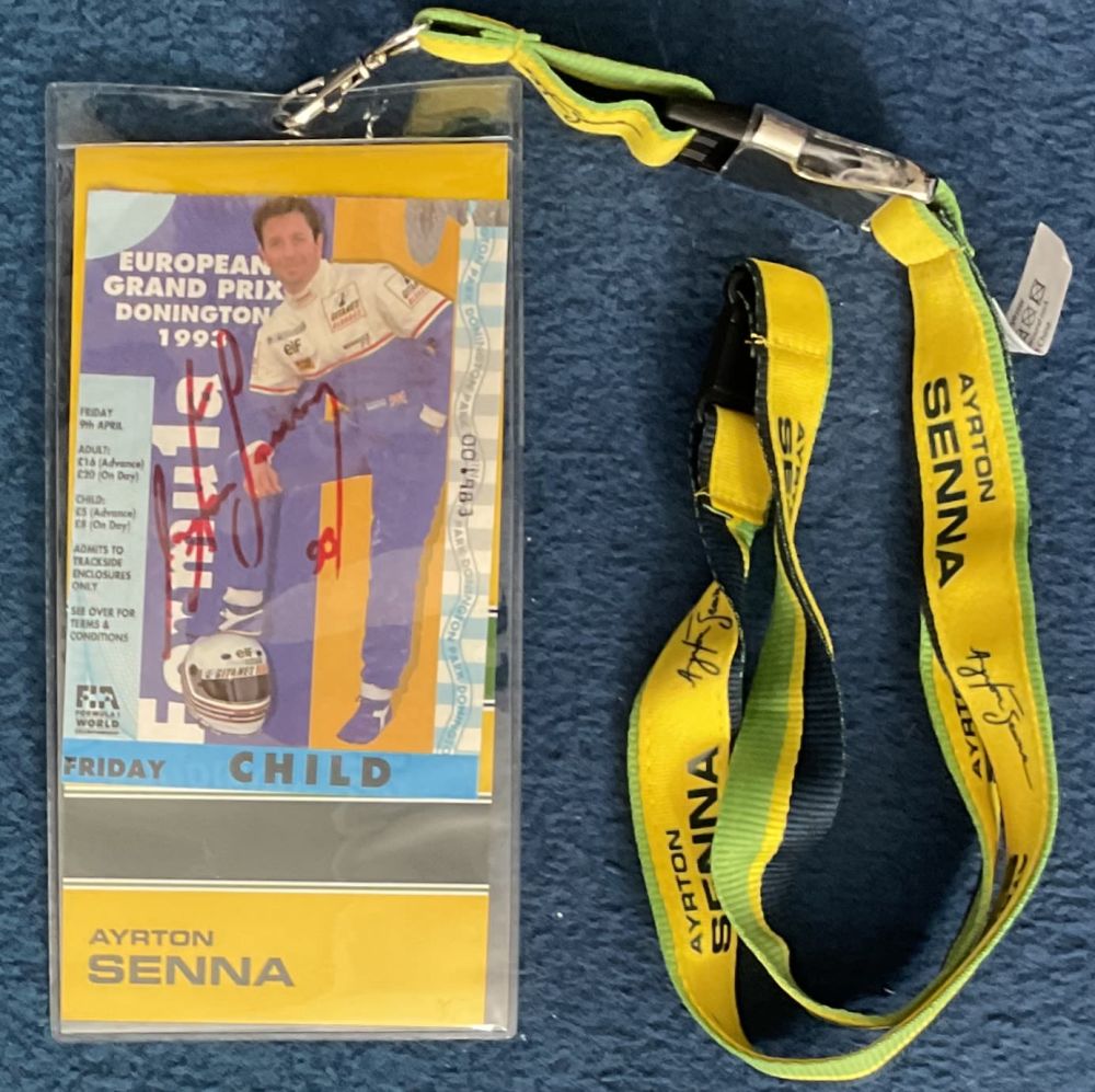 Lot 101: Motor Racing Ayrton Senna signed European Grand Prix...