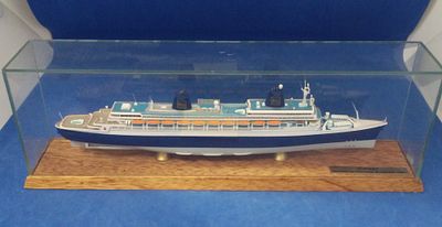 SS Norway (1961) – Norwegian Cruise Line model ship, encased.