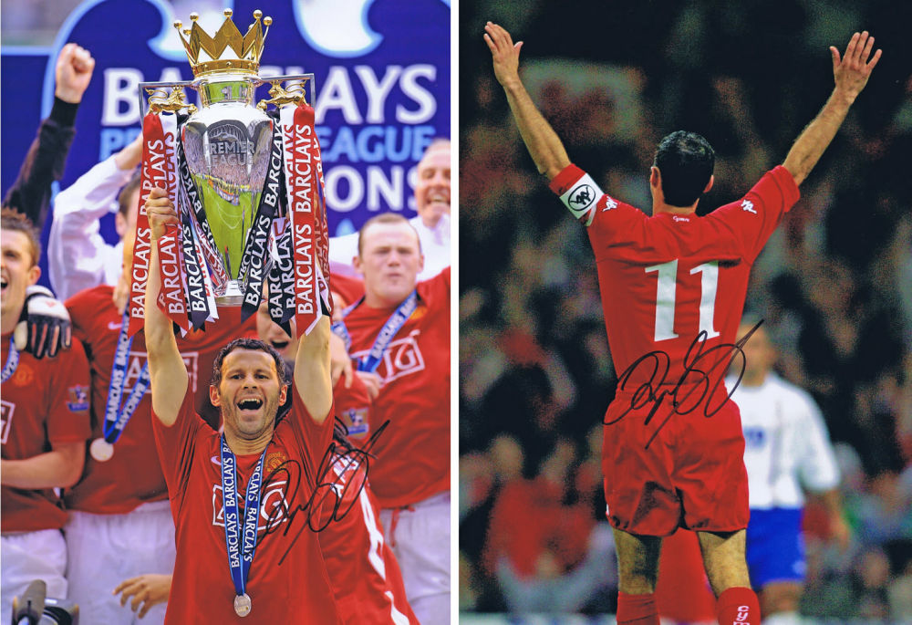 Lot 124: Autographed RYAN GIGGS 16 x 12 photo -...