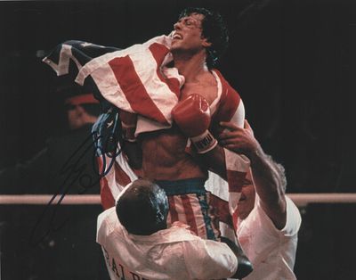 Sylvester Stallone signed 10x8inch colour photo.