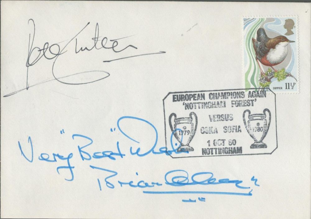 Lot 142: Football Brian Clough and Peter Withe signed European...