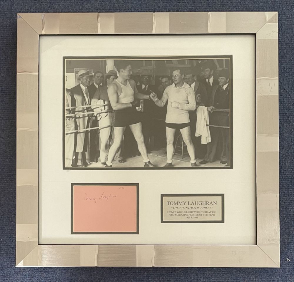 Lot 163: Tommy Loughran 18x18 overall size mounted and framed...