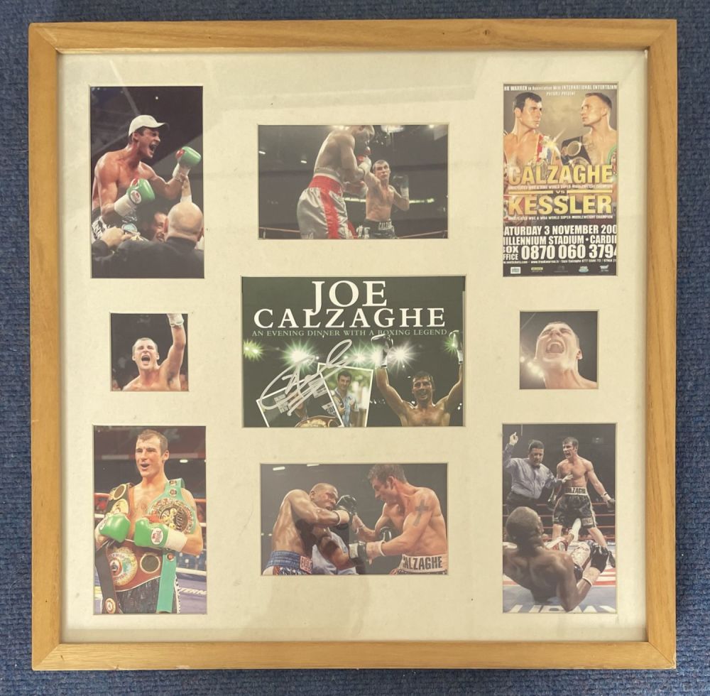 Lot 164: Joe Calzaghe 17x17 overall size mounted and framed...